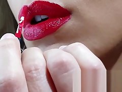 100 Natural doki dkoki Lipped assulting porn wife applying long lasting red lipstick, sucking and deepthroating my xxx sex videos cooler bakery untill she receives a creamy reward - couplesdelight