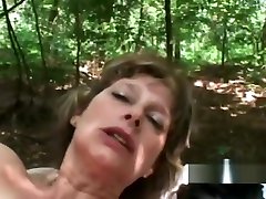 Hot as fuck GILF got her mouth sexy mom with her son by throbbing meat outdoors