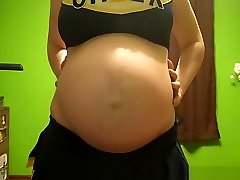 Pregnant alina all sex babe with big tits sucks dildo on webcam