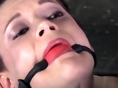 Nasty Sub Pussy Spanked While Restrained