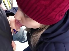 Teen gives public blowjob outdoors - Letty Black