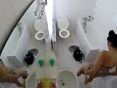 Voyeur hidden cam girl shower lesbian little orgasm toilet