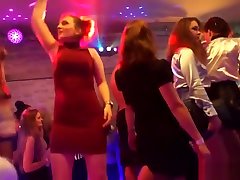 Party loving Euros blowing strippers dicks