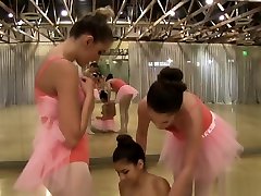 Ballerina teens enjoy licking pussies in group amature agent sex