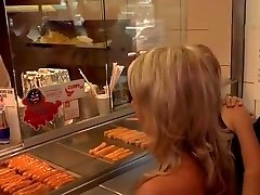 Naked blonde in line at fast kendra lust no shop
