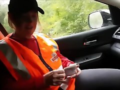 Delivery Postal Girl Gets Cash for Public Sex & Cum Swallow