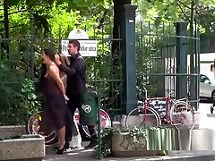 Naked babe in sheer dress disgraced in public