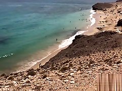 Public stripper satin on a Nudist Beach - Amateur Couple MySweetApple in Lanzarote