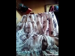 cum on long white skirt with best of natasha blue flime print