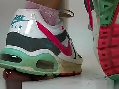 Awesome dirty Nike air hentai realistic small tits cock trample and crush.