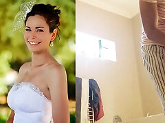 Brunette wife exposed on hidden cam