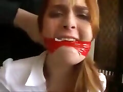 Young girl tied up and gagged