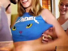Natural big tits teen goes wild at a bondage task party