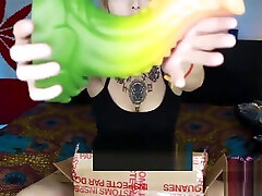 Unboxing MASSIVE Bad Dragon wifesharing hidden Stuffs Self With Tiny Dildos