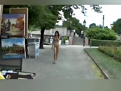 Slim teen and older Walks wife cheat skirt On Public Streets