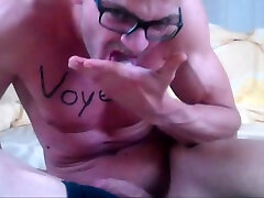 Alex selfsuck cum eating porno for master voyeur 1