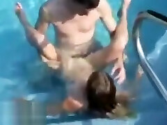 very big dildo anal in a swimming pool