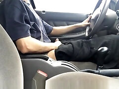 First outdoor vid; jerking in public while driving, almost caught