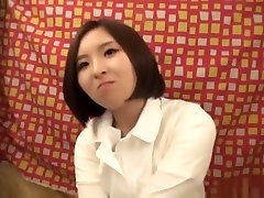 Hot Japanese AV model gives a steaming blowjob