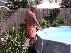 Chubby wwwxnxxxporn com sucks and fucks poolboy and gets huge creampie