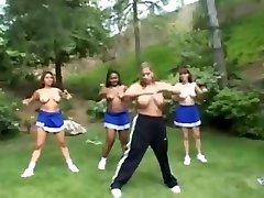 Chubby Fast Motion Cheerleaders and Coach