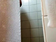 requested - stroking in the gym shower no cumshot