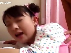 Japanese teen gets a stomach bulp fucking