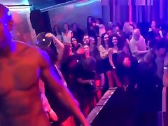 Cocksucking party babe titfucked at euro orgy