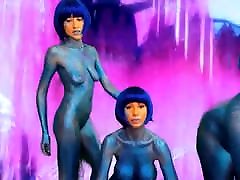 3 Blue Alien Babes! Live Webcam Show