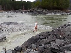 girlfriend in nylon pantyhose new video pehli raat deea butt posing by the river. a photo