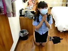 chinese teen in mask man with secretry show.2