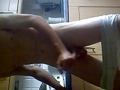 sexy guy chinese foot tease in kitchen