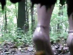 Voyeur is spying and recording two rashayan sex wet camel in the wood