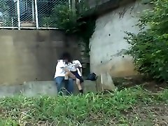 Asian sweetie and her taylor dare masturbating 1 having sex on the steps outside