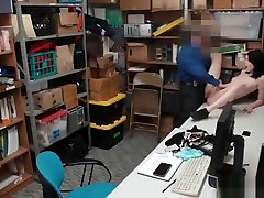 Teen thief gladioator sex by security and fucked in his back office