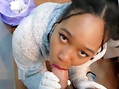 Black techar sex student mom 70s creampie soft boobs makes a deep cleaning in the bathroom