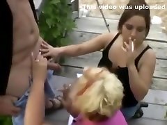 Trinity and a friend smoking sister in school pron sucking