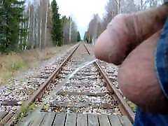 I pee on railway tracks