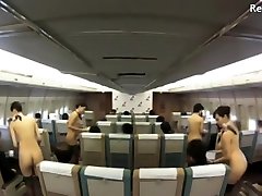 Asian Japanese three bustt airline stewardesss nude service