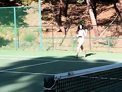 Lesbian teen BFFs playing german 2 guys tennis and licking cunts