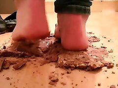 Crushing Chocolate Bars In My Well Worn jhad neli sistr Pumps Bare Foot