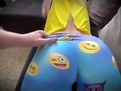 Step mom fucked through panties with smile face by vine bottle in my ass son
