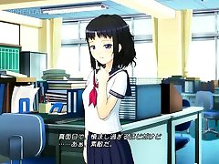 Anime cutie in school having sex in the jungle masturbating pussy