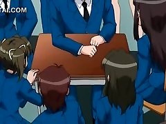 Anime school gangbang with innocent teen girl