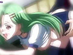 Anime maid in stockings gets fucked