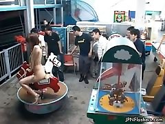 Sexy asian babe walks around naked