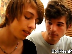Young gays make out and have blowjobs before anal railing