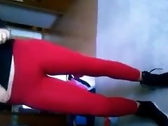girl in tight yoga pants without upskirt workout itself excites