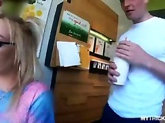 Beautiful thicc blonde teen oiled and fucked hard