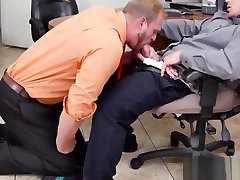 Office stud dicksucking and gets fucked